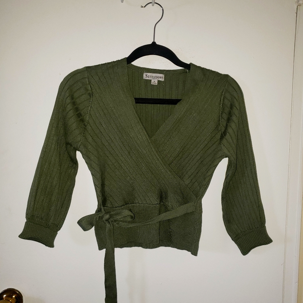 Olive green sweater top